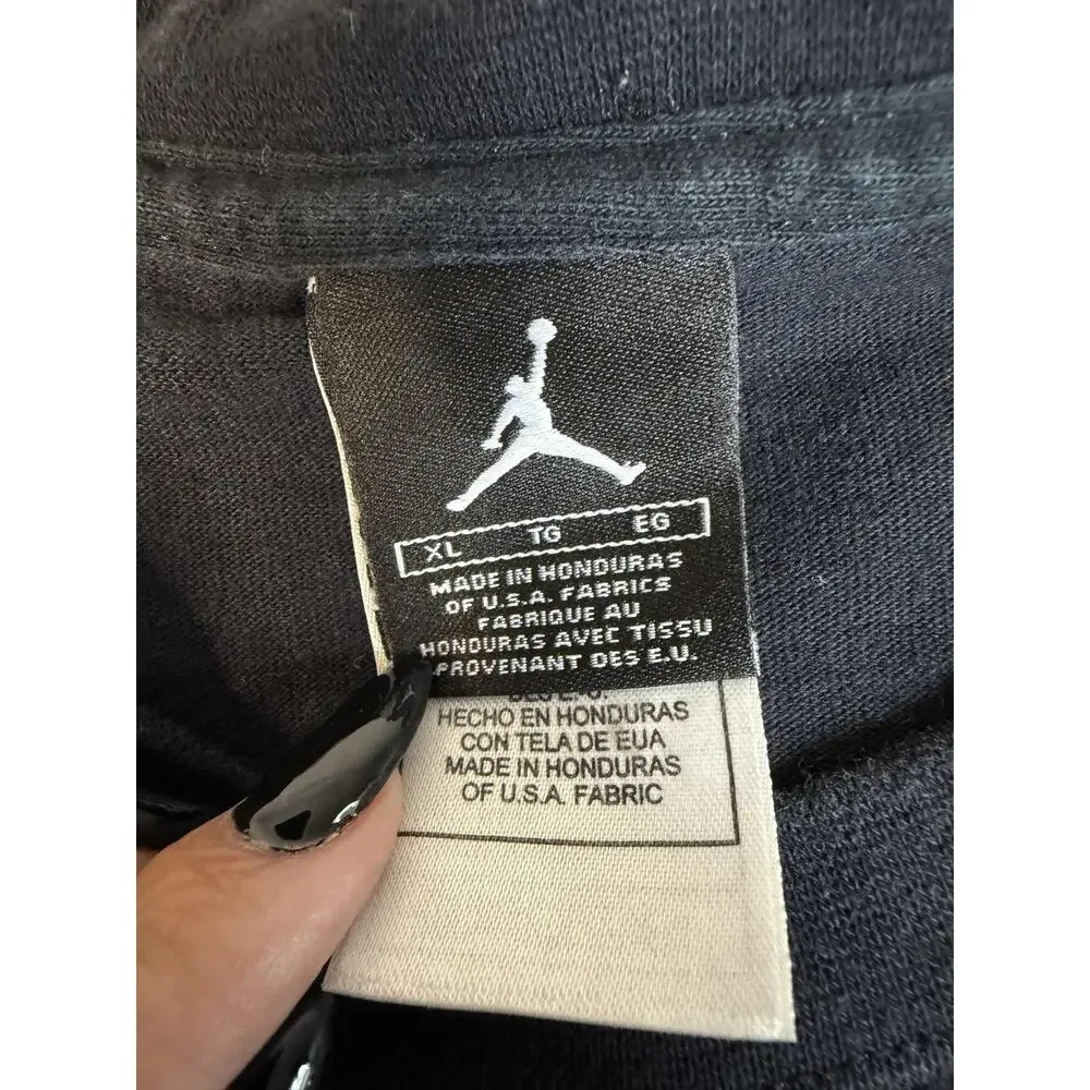 Vintage Jordan Shirt Mens XL Black Air Jordan 23 Felt Jumpman Cotton Y2K